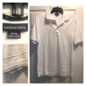 White SS Lands End Men’s polo shirt. Perfect